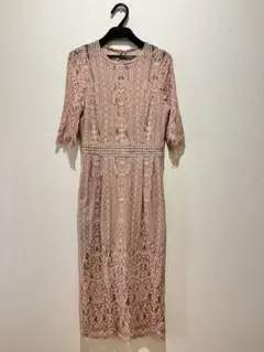 レース　ワンピース　結婚式　パーティドレス　9号　Mサイズ　BLUE EAST