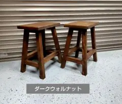 スクエア椅子 スツール　花台　ハンドメイド　座面高40cm 2脚セットのサムネイル