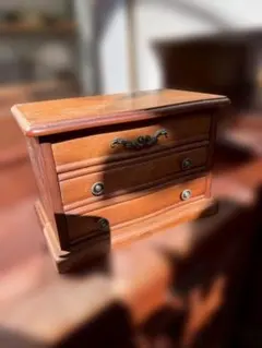 木製 ジュエリーボックス 3段 ミラー付き アクセサリーケース アンティーク調