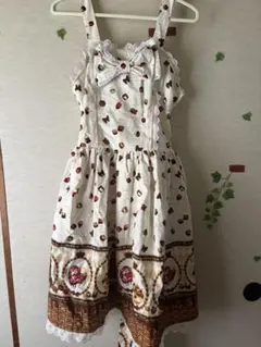 ゴスロリ・ロリータドレス 花柄 チョコレート模様