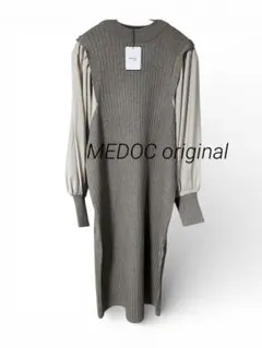 ★ヤマダヤ　MEDOC original ボリュームスリーブリブニットワンピース