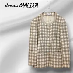 ノーカラージャケット チェック柄 オシャレボタン レトロ ヴィンテージ レトロ