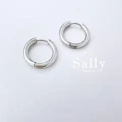 再販【シルバー】ステンレス　ワンタッチ　シンプルなフープピアス20mm