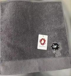 黒ミャクミャク　刺繍　ハンドタオル