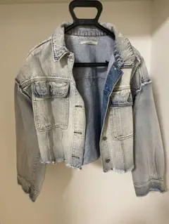 ライトブルー クロップドデニムジャケット