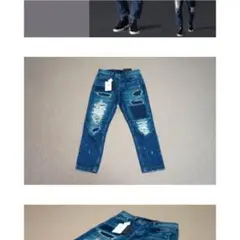 diesel black goldのクラッシュダメージクロップドデニム