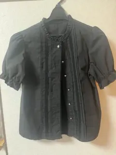 黒 半袖 フリル付きシャツ Mサイズ INGNI
