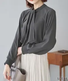 ロペピクニック 2WAY/ボウタイブラウス チャコール