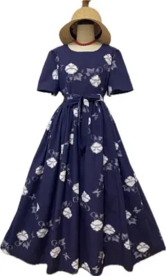 浴衣リメイク　絣　反物　ワンピース