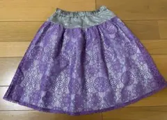 【美品】　アナスイミニ 花柄レース刺繍　スカート　M（120㎝ほど）