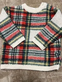 H&M 80サイズチェック柄ニットセーター