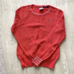 ★PUMA★クルーネックニットプルオーバー・Mオレンジ