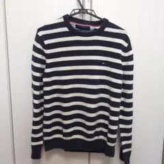 TOMMY HILFIGER ネイビー/ホワイトストライプ セーター M