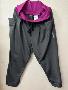 #3676 Reebok リーボック グレー×パープル ジョガーパンツ Sサイズ