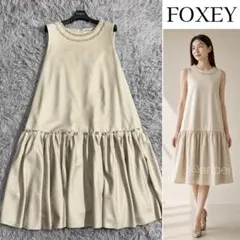 美品》フォクシー 5.5万 ラッフルスリーブブラウス レモネード ライト 