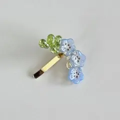 【送料込み】小さなネモフィラのポニーフック ハンドメイド ヘアアクセサリー