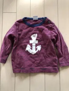 PETIT BATEAU ストライプ アンカーTシャツ 12m