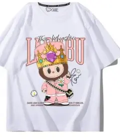 LABUBU キャラクターTシャツ ホワイト Mサイズ　海外セレブ人気