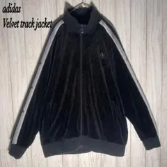 【希少モデル】アディダス　刺繍ロゴ　ベロア スリーブロゴ トラックジャケット