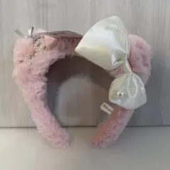 USJ ユニバ ハローキティ ファーカチューシャ サテンリボン 美品