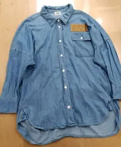 リー × メルシーボークー コラボ デニム オーバーサイズ シャツ ワンピース