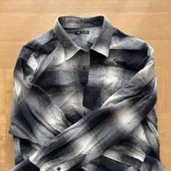GU フランネルチェックシャツ ブラック　Ｌサイズ