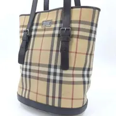 美品✨　バーバリー　ハンドバッグ　ワンショルダー　ノバチェック　PVC ブラウン