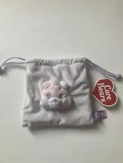 ケアベア　ぬいぐるみフェイス付き　ポーチ