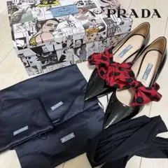 PRADA 3way リボンパンプス 5cmヒール