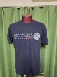 EDWIN エドウィン ロゴプリント Tシャツ ネイビー【古着】のサムネイル