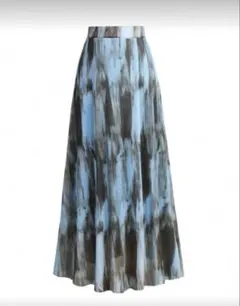 年内 お値下げ　マキシ スカート　ロング　ダイダイ　ブルー