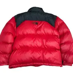 ノースフェイス　ヌプシ　ダウンジャケット　センターロゴ　700フィル　赤　L