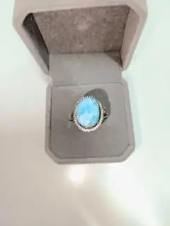 天然石 ラリマーリング S925 フリーサイズ 鑑定証付き 未使用品