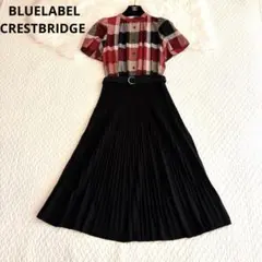 ブルーレーベルクレストブリッジ♡限定　異素材プリーツワンピース　半袖シャツ