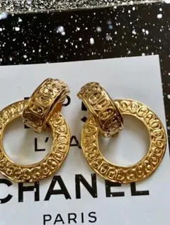 シャネル❤️ヴィンテージ  フープ付き　イヤリング