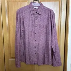 a.v.v HOMME 長袖メンズシャツ　パープル　水玉のサムネイル