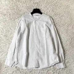【美品】アーツアンドサイエンス　コットン　リネン　長袖　バンドカラー　シャツのサムネイル