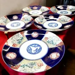 有田焼　伊万里焼　古伊万里　金彩　中皿　大皿　平皿　盛り皿　7寸皿5客セット