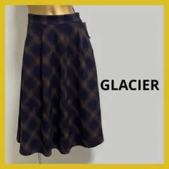 新品タグ付き GLACIER チェック柄 ロング フレアスカート M