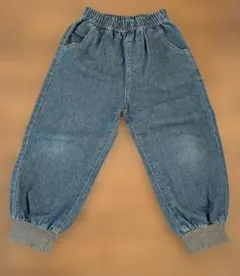 デニムブルー ゴムウエスト パンツ