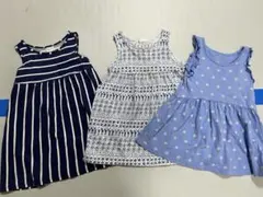 H &M、ギャップベビー、ワンピース3枚セットのサムネイル