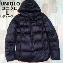 UNIQLO 유니클로 스트레치 다운 블랙 퀼팅 코트 후드
