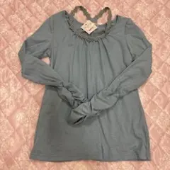 ライトブルー 長袖 Tシャツ フリーサイズ