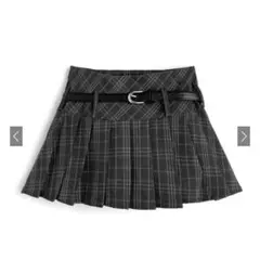 grl ベルト・インパン付きチェック柄プリーツミニスカート