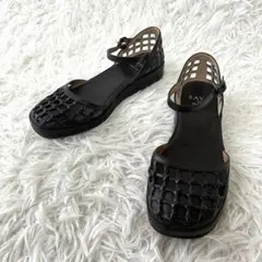 美品✨SAYA サンダル ストラップ メッシュ セパレート ブラック 24.5のサムネイル