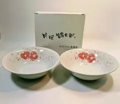 片岡鶴太郎　美濃焼オリジナルペアボウル　桜椿　2個セット