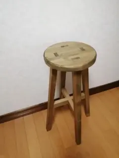 栗材スツール 高さ60cm 丸椅子 stool 花台 キャンプ 猫犬 - メルカリ