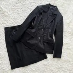 【バーバリー】セットアップ　13　XL ノバチェック　ジャケット スカート　黒
