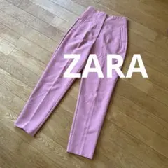 ZARA ピンク スリムフィット ハイウエストパンツ