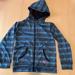 キッズ ラッシュガード 青と黒のストライプ